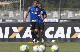 Durante o treino desta manh no CT Joaquim Grava, zona leste de So Paulo. O prximo jogo da equipe ser domingo, contra a Ponte Preta, no estdio Moiss Lucarelli, em Campinas, jogo vlido pela quinta rodada do Campeonato Paulista 2014