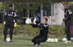 Durante o treino desta manh no CT Joaquim Grava, zona leste de So Paulo. O prximo jogo da equipe ser domingo, contra a Ponte Preta, no estdio Moiss Lucarelli, em Campinas, jogo vlido pela quinta rodada do Campeonato Paulista 2014