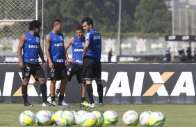 Durante o treino desta manh no CT Joaquim Grava, zona leste de So Paulo. O prximo jogo da equipe ser domingo, contra a Ponte Preta, no estdio Moiss Lucarelli, em Campinas, jogo vlido pela quinta rodada do Campeonato Paulista 2014