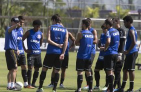 Durante o treino desta manh no CT Joaquim Grava, zona leste de So Paulo. O prximo jogo da equipe ser domingo, contra a Ponte Preta, no estdio Moiss Lucarelli, em Campinas, jogo vlido pela quinta rodada do Campeonato Paulista 2014