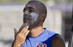Durante o treino desta manh no CT Joaquim Grava, zona leste de So Paulo. O prximo jogo da equipe ser domingo, contra a Ponte Preta, no estdio Moiss Lucarelli, em Campinas, jogo vlido pela quinta rodada do Campeonato Paulista 2014