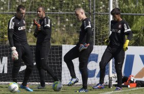 Durante o treino desta manh no CT Joaquim Grava, zona leste de So Paulo. O prximo jogo da equipe ser domingo, contra a Ponte Preta, no estdio Moiss Lucarelli, em Campinas, jogo vlido pela quinta rodada do Campeonato Paulista 2014