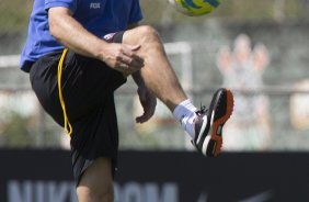 Durante o treino desta manh no CT Joaquim Grava, zona leste de So Paulo. O prximo jogo da equipe ser domingo, contra a Ponte Preta, no estdio Moiss Lucarelli, em Campinas, jogo vlido pela quinta rodada do Campeonato Paulista 2014