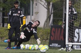 Durante o treino desta manh no CT Joaquim Grava, zona leste de So Paulo. O prximo jogo da equipe ser domingo, contra a Ponte Preta, no estdio Moiss Lucarelli, em Campinas, jogo vlido pela quinta rodada do Campeonato Paulista 2014