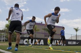 Durante o treino desta tarde no CT Joaquim Grava, zona leste de So Paulo. O prximo jogo da equipe ser amanh, dia 05/02, quarta-feira, contra o Bragantino, no estdio do Pacaembu, jogo vlido pela 6 rodada do Campeonato Paulista 2014