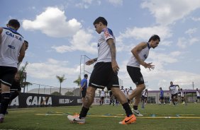 Durante o treino desta tarde no CT Joaquim Grava, zona leste de So Paulo. O prximo jogo da equipe ser amanh, dia 05/02, quarta-feira, contra o Bragantino, no estdio do Pacaembu, jogo vlido pela 6 rodada do Campeonato Paulista 2014