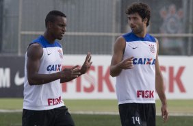 Durante o treino desta tarde no CT Joaquim Grava, zona leste de So Paulo. O prximo jogo da equipe ser amanh, dia 05/02, quarta-feira, contra o Bragantino, no estdio do Pacaembu, jogo vlido pela 6 rodada do Campeonato Paulista 2014