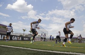 Durante o treino desta tarde no CT Joaquim Grava, zona leste de So Paulo. O prximo jogo da equipe ser amanh, dia 05/02, quarta-feira, contra o Bragantino, no estdio do Pacaembu, jogo vlido pela 6 rodada do Campeonato Paulista 2014