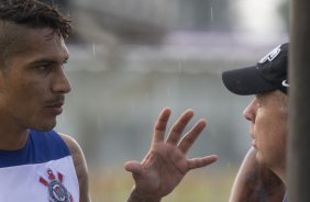 Durante o treino desta tarde no CT Joaquim Grava, zona leste de So Paulo. O prximo jogo da equipe ser amanh, dia 05/02, quarta-feira, contra o Bragantino, no estdio do Pacaembu, jogo vlido pela 6 rodada do Campeonato Paulista 2014