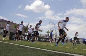 Durante o treino desta tarde no CT Joaquim Grava, zona leste de So Paulo. O prximo jogo da equipe ser amanh, dia 05/02, quarta-feira, contra o Bragantino, no estdio do Pacaembu, jogo vlido pela 6 rodada do Campeonato Paulista 2014