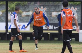 Durante o treino desta manh no CT Joaquim Grava, Parque Ecolgico do Tiete, zona leste da cidade. O prximo jogo da equipe ser amanh, dia 16/02, domingo, contra Palmeiras, no estdio do Pacaembu, vlido pela 8 rodada do Campeonato Paulista 2014