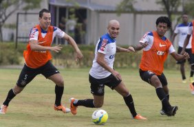 Durante o treino desta manh no CT Joaquim Grava, Parque Ecolgico do Tiete, zona leste da cidade. O prximo jogo da equipe ser amanh, dia 16/02, domingo, contra Palmeiras, no estdio do Pacaembu, vlido pela 8 rodada do Campeonato Paulista 2014