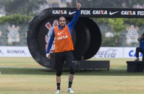 Durante o treino desta manh no CT Joaquim Grava, Parque Ecolgico do Tiete, zona leste da cidade. O prximo jogo da equipe ser amanh, dia 16/02, domingo, contra Palmeiras, no estdio do Pacaembu, vlido pela 8 rodada do Campeonato Paulista 2014