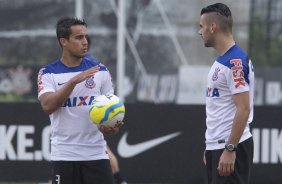 Durante o treino desta manh no CT Joaquim Grava, Parque Ecolgico do Tiete, zona leste da cidade. O prximo jogo da equipe ser amanh, dia 16/02, domingo, contra Palmeiras, no estdio do Pacaembu, vlido pela 8 rodada do Campeonato Paulista 2014