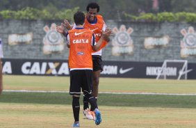 Durante o treino desta manh no CT Joaquim Grava, Parque Ecolgico do Tiete, zona leste da cidade. O prximo jogo da equipe ser amanh, dia 16/02, domingo, contra Palmeiras, no estdio do Pacaembu, vlido pela 8 rodada do Campeonato Paulista 2014