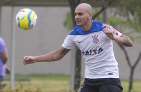 Durante o treino desta manh no CT Joaquim Grava, Parque Ecolgico do Tiete, zona leste da cidade. O prximo jogo da equipe ser amanh, dia 16/02, domingo, contra Palmeiras, no estdio do Pacaembu, vlido pela 8 rodada do Campeonato Paulista 2014