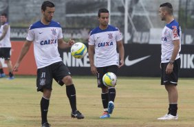 Durante o treino desta manh no CT Joaquim Grava, Parque Ecolgico do Tiete, zona leste da cidade. O prximo jogo da equipe ser amanh, dia 16/02, domingo, contra Palmeiras, no estdio do Pacaembu, vlido pela 8 rodada do Campeonato Paulista 2014