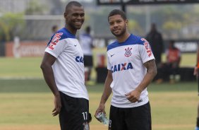 Durante o treino desta manh no CT Joaquim Grava, Parque Ecolgico do Tiete, zona leste da cidade. O prximo jogo da equipe ser amanh, dia 16/02, domingo, contra Palmeiras, no estdio do Pacaembu, vlido pela 8 rodada do Campeonato Paulista 2014