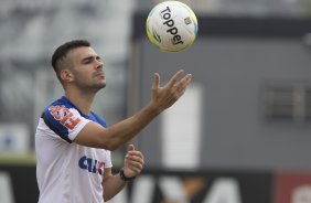 Durante o treino desta manh no CT Joaquim Grava, Parque Ecolgico do Tiete, zona leste da cidade. O prximo jogo da equipe ser amanh, dia 16/02, domingo, contra Palmeiras, no estdio do Pacaembu, vlido pela 8 rodada do Campeonato Paulista 2014