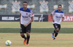 Durante o treino desta manh no CT Joaquim Grava, Parque Ecolgico do Tiete, zona leste da cidade. O prximo jogo da equipe ser amanh, dia 16/02, domingo, contra Palmeiras, no estdio do Pacaembu, vlido pela 8 rodada do Campeonato Paulista 2014