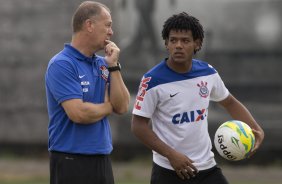 Durante o treino desta manh no CT Joaquim Grava, Parque Ecolgico do Tiete, zona leste da cidade. O prximo jogo da equipe ser amanh, dia 16/02, domingo, contra Palmeiras, no estdio do Pacaembu, vlido pela 8 rodada do Campeonato Paulista 2014