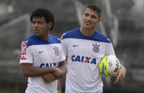 Durante o treino desta manh no CT Joaquim Grava, Parque Ecolgico do Tiete, zona leste da cidade. O prximo jogo da equipe ser amanh, dia 16/02, domingo, contra Palmeiras, no estdio do Pacaembu, vlido pela 8 rodada do Campeonato Paulista 2014