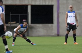 Durante o treino desta tarde no CT Joaquim Grava, Parque Ecolgico do Tiete, zona leste de So Paulo. O prximo jogo da equipe ser domingo, dia 16/03, contra a Penapolense, no estdio Tenente Carrio, vlido pela 14 rodada do Campeonato Paulista 2014