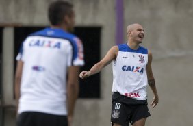 Durante o treino desta tarde no CT Joaquim Grava, Parque Ecolgico do Tiete, zona leste de So Paulo. O prximo jogo da equipe ser domingo, dia 16/03, contra a Penapolense, no estdio Tenente Carrio, vlido pela 14 rodada do Campeonato Paulista 2014