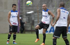 Durante o treino desta tarde no CT Joaquim Grava, Parque Ecolgico do Tiete, zona leste de So Paulo. O prximo jogo da equipe ser domingo, dia 16/03, contra a Penapolense, no estdio Tenente Carrio, vlido pela 14 rodada do Campeonato Paulista 2014