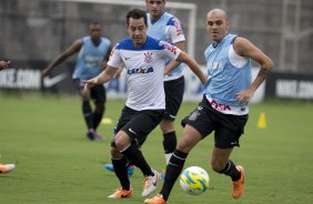 Durante o treino desta tarde no CT Joaquim Grava, Parque Ecolgico do Tiete, zona leste de So Paulo. O prximo jogo da equipe ser domingo, dia 16/03, contra a Penapolense, no estdio Tenente Carrio, vlido pela 14 rodada do Campeonato Paulista 2014