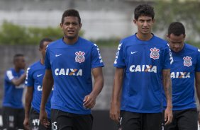 Durante o treino desta manh no CT Joaquim Grava, Parque Ecolgico do Tiete, zona leste de So Paulo. O prximo jogo da equipe ser domingo, dia 16/03, contra a Penapolense, no estdio Tenente Carrio, vlido pela 14 rodada do Campeonato Paulista 2014