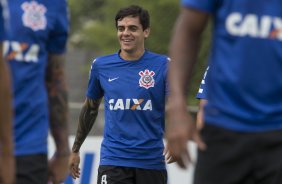 Durante o treino desta manh no CT Joaquim Grava, Parque Ecolgico do Tiete, zona leste de So Paulo. O prximo jogo da equipe ser domingo, dia 16/03, contra a Penapolense, no estdio Tenente Carrio, vlido pela 14 rodada do Campeonato Paulista 2014