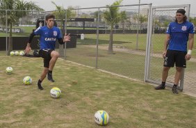 Durante o treino desta manh no CT Joaquim Grava, Parque Ecolgico do Tiete, zona leste de So Paulo. O prximo jogo da equipe ser domingo, dia 16/03, contra a Penapolense, no estdio Tenente Carrio, vlido pela 14 rodada do Campeonato Paulista 2014