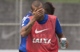 Durante o treino desta manh no CT Joaquim Grava, Parque Ecolgico do Tiete, zona leste de So Paulo. O prximo jogo da equipe ser domingo, dia 16/03, contra a Penapolense, no estdio Tenente Carrio, vlido pela 14 rodada do Campeonato Paulista 2014