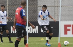 Durante o treino desta manh no CT Joaquim Grava, Parque Ecolgico do Tiete, zona leste de So Paulo. O prximo jogo da equipe ser domingo, dia 16/03, contra a Penapolense, no estdio Tenente Carrio, vlido pela 14 rodada do Campeonato Paulista 2014