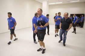 Durante o primeiro treino esta manh na Arena Corinthians, zona leste de So Paulo. O prximo jogo da equipe ser amanh, domingo, dia 16/03, contra a Penapolense, no estdio Tenente Carrio, vlido pela 14 rodada do Campeonato Paulista 2014