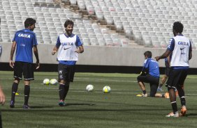 Durante o primeiro treino esta manh na Arena Corinthians, zona leste de So Paulo. O prximo jogo da equipe ser amanh, domingo, dia 16/03, contra a Penapolense, no estdio Tenente Carrio, vlido pela 14 rodada do Campeonato Paulista 2014