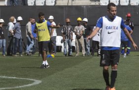 Durante o primeiro treino esta manh na Arena Corinthians, zona leste de So Paulo. O prximo jogo da equipe ser amanh, domingo, dia 16/03, contra a Penapolense, no estdio Tenente Carrio, vlido pela 14 rodada do Campeonato Paulista 2014