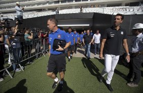 Durante o primeiro treino esta manh na Arena Corinthians, zona leste de So Paulo. O prximo jogo da equipe ser amanh, domingo, dia 16/03, contra a Penapolense, no estdio Tenente Carrio, vlido pela 14 rodada do Campeonato Paulista 2014