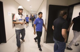 Durante o primeiro treino esta manh na Arena Corinthians, zona leste de So Paulo. O prximo jogo da equipe ser amanh, domingo, dia 16/03, contra a Penapolense, no estdio Tenente Carrio, vlido pela 14 rodada do Campeonato Paulista 2014