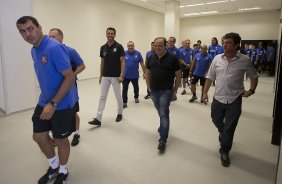 Durante o primeiro treino esta manh na Arena Corinthians, zona leste de So Paulo. O prximo jogo da equipe ser amanh, domingo, dia 16/03, contra a Penapolense, no estdio Tenente Carrio, vlido pela 14 rodada do Campeonato Paulista 2014