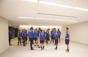 Durante o primeiro treino esta manh na Arena Corinthians, zona leste de So Paulo. O prximo jogo da equipe ser amanh, domingo, dia 16/03, contra a Penapolense, no estdio Tenente Carrio, vlido pela 14 rodada do Campeonato Paulista 2014