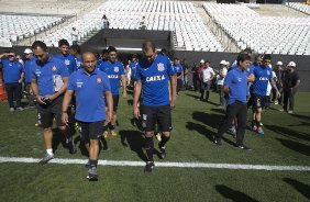 Durante o primeiro treino esta manh na Arena Corinthians, zona leste de So Paulo. O prximo jogo da equipe ser amanh, domingo, dia 16/03, contra a Penapolense, no estdio Tenente Carrio, vlido pela 14 rodada do Campeonato Paulista 2014