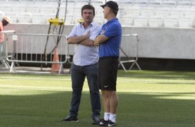 Durante o primeiro treino esta manh na Arena Corinthians, zona leste de So Paulo. O prximo jogo da equipe ser amanh, domingo, dia 16/03, contra a Penapolense, no estdio Tenente Carrio, vlido pela 14 rodada do Campeonato Paulista 2014