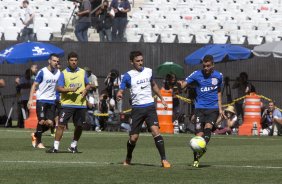 Durante o primeiro treino esta manh na Arena Corinthians, zona leste de So Paulo. O prximo jogo da equipe ser amanh, domingo, dia 16/03, contra a Penapolense, no estdio Tenente Carrio, vlido pela 14 rodada do Campeonato Paulista 2014