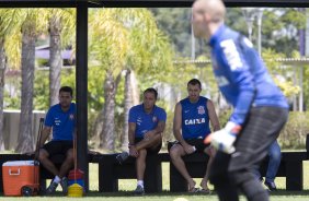 Durante o treino desta manh no CT Joaquim Grava, Parque Ecolgico do Tiete, zona leste de So Paulo. O prximo jogo da equipe ser quarta-feira, dia 19/03, contra o Bahia de Feira de Santana, jogo de ida vlido pela Copa do Brasil 2014