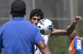 Durante o treino desta manh no CT Joaquim Grava, Parque Ecolgico do Tiete, zona leste de So Paulo. O prximo jogo da equipe ser quarta-feira, dia 19/03, contra o Bahia de Feira de Santana, jogo de ida vlido pela Copa do Brasil 2014