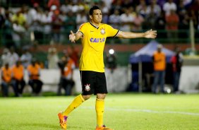 Luciano do Corinthians comemora gol contra a equipe do Bahia de Feira de Santana durante partida vlida pela Copa Do Brasil do 19/03/2014 Rodrigo coca/Fotoena