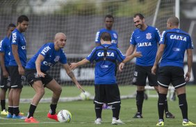 Durante o treino desta tarde no CT Joaquim Grava, Parque Ecolgico do Tiete, zona leste de So Paulo. O prximo jogo da equipe ser domingo, dia 23/03, contra o Atltico de Sorocaba, no Pacaembu, vlido pela 15 rodada, a ltima, do Campeonato Paulista de 2014