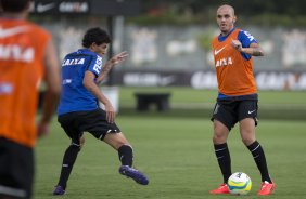 Durante o treino desta tarde no CT Joaquim Grava, Parque Ecolgico do Tiete, zona leste de So Paulo. O prximo jogo da equipe ser domingo, dia 23/03, contra o Atltico de Sorocaba, no Pacaembu, vlido pela 15 rodada, a ltima, do Campeonato Paulista de 2014